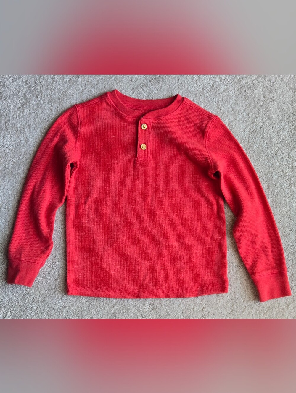 jumping beans Red Long Sleeve Henley Thermal Top